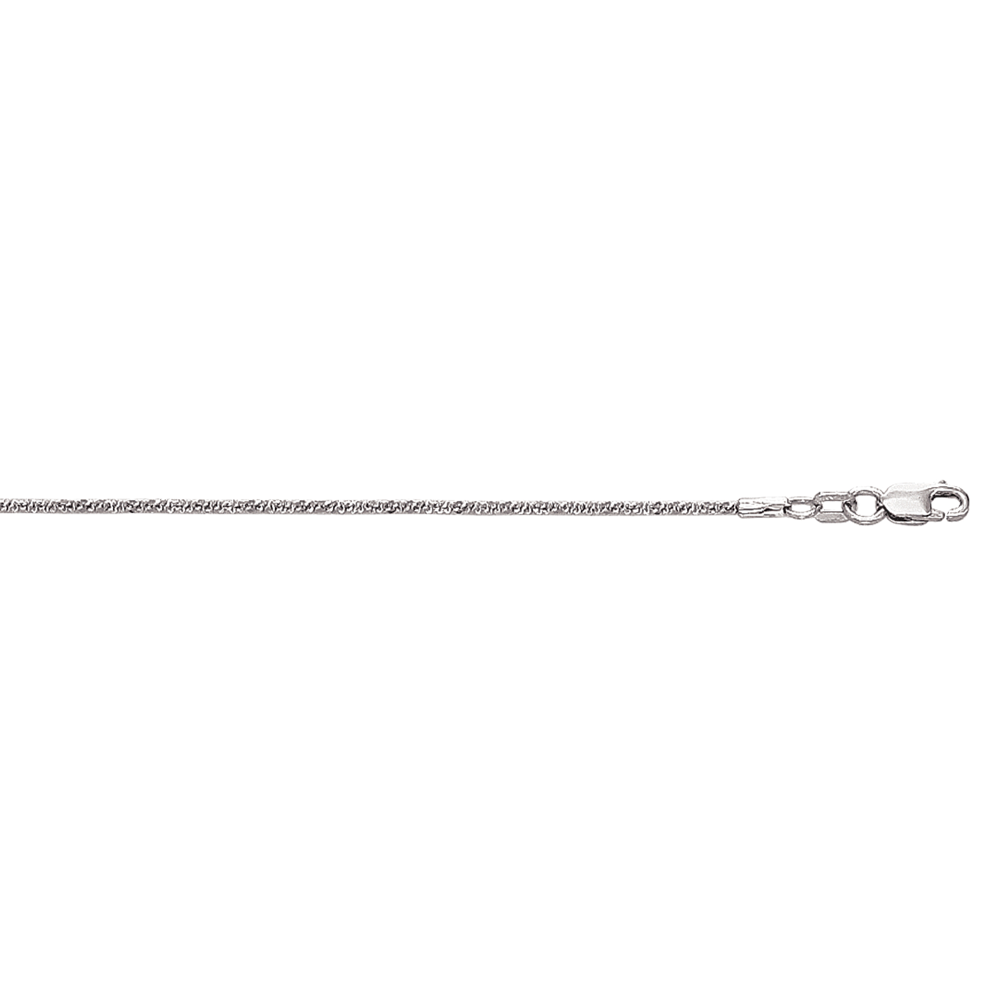 10K 20 inches White Gold 1.5mm Diamond Cut Sparkle Chain with Lobster Clasp