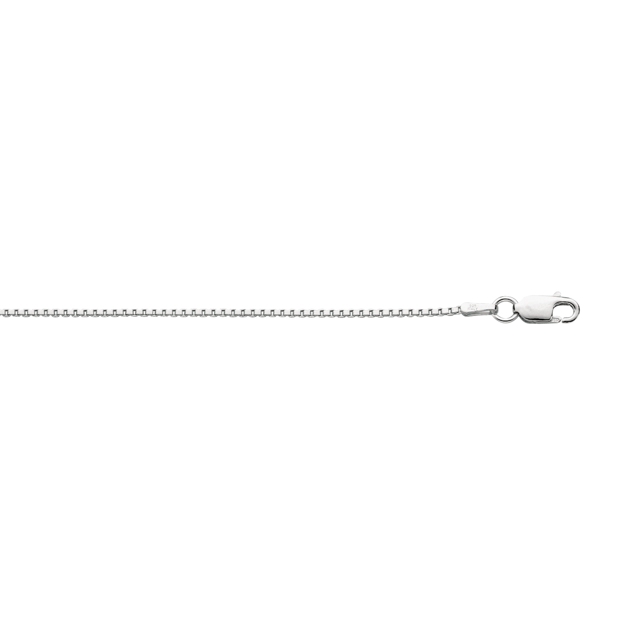 Silver 30 inches with Rhodium Finish 1.3mm Diamond Cut Box Chain with Lobster Clasp