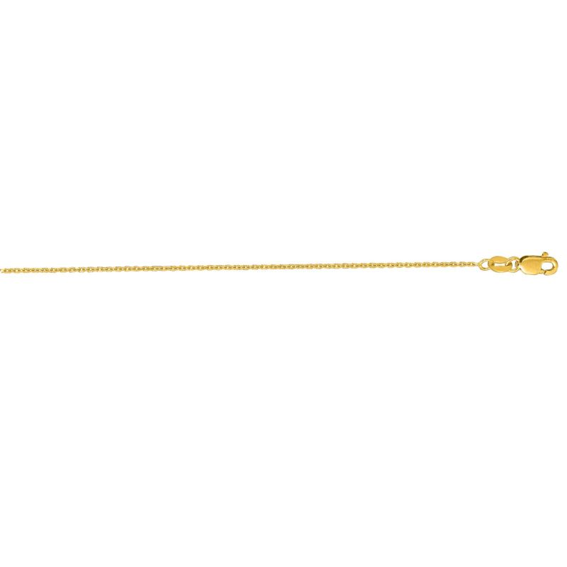 14kt 24 inches Yellow Gold 1.1mm Diamond Cut Cable Link Chain with Lobster Clasp