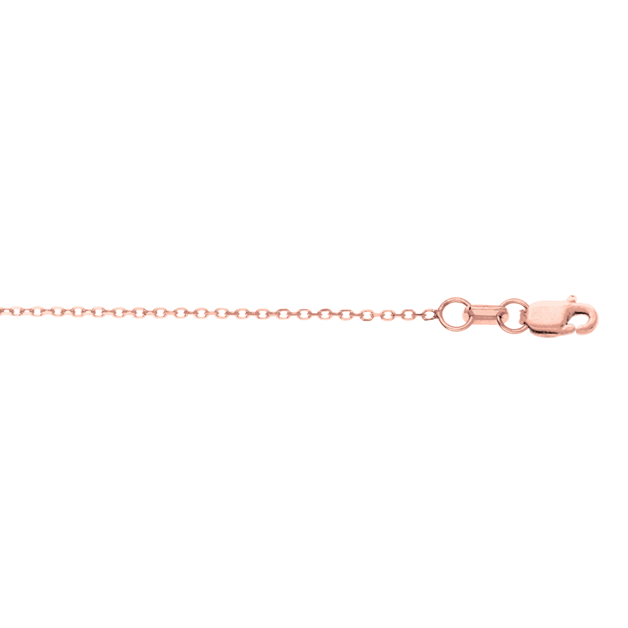 14kt 20 inches Rose Gold 0.8mm Diamond Cut Cable Link Chain with Lobster Clasp