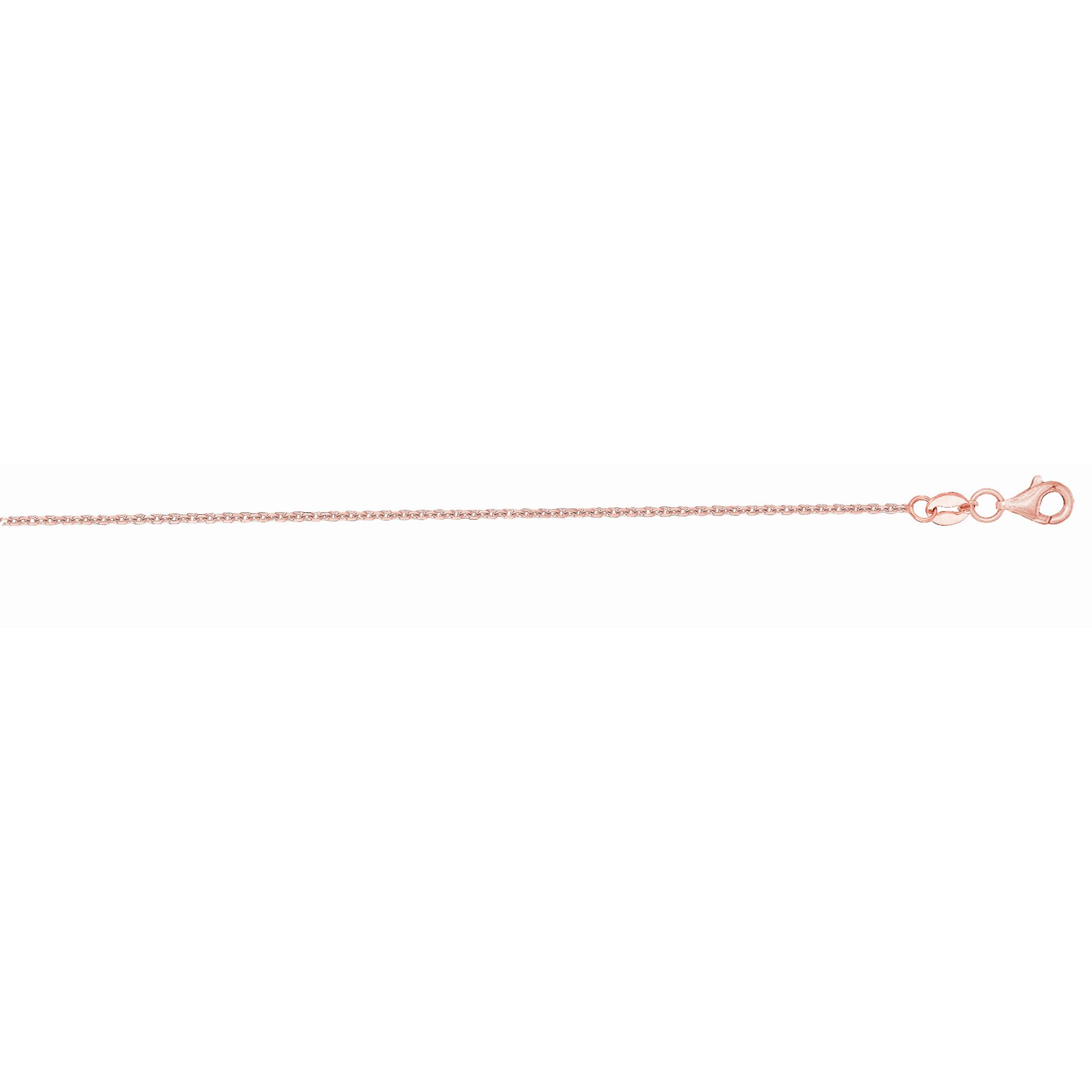 14kt 20 inches Rose Gold 1.1mm Classic Cable Chain with L obster Clasp