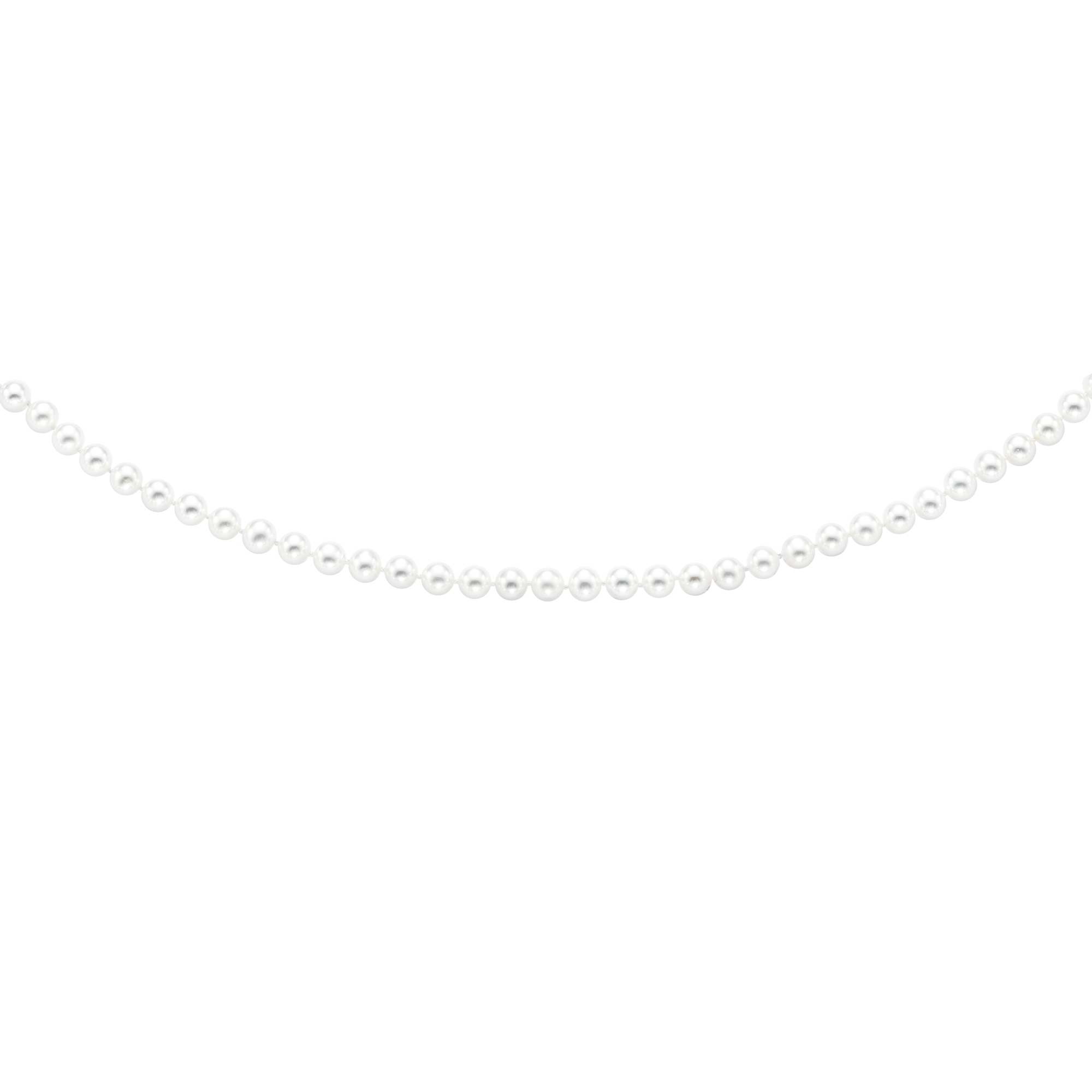 14kt 20 inches Yellow Gold 6.0-6.5mm White Pearl Necklace with Fish Clasp