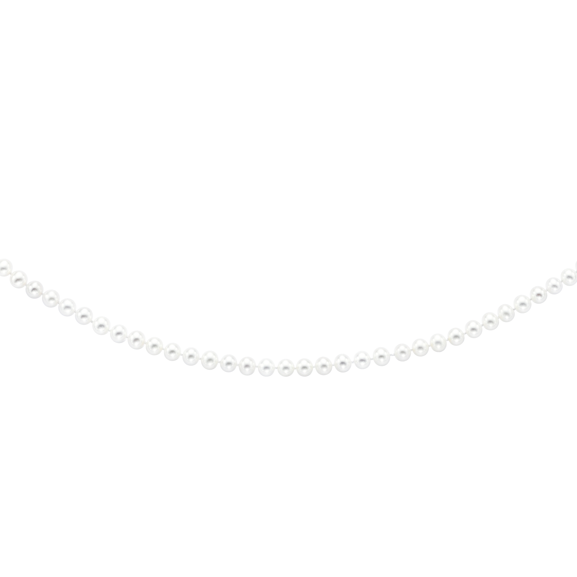 14kt 20 inches Yellow Gold 6.5-7.0mm White Pearl Necklace with Fish Clasp