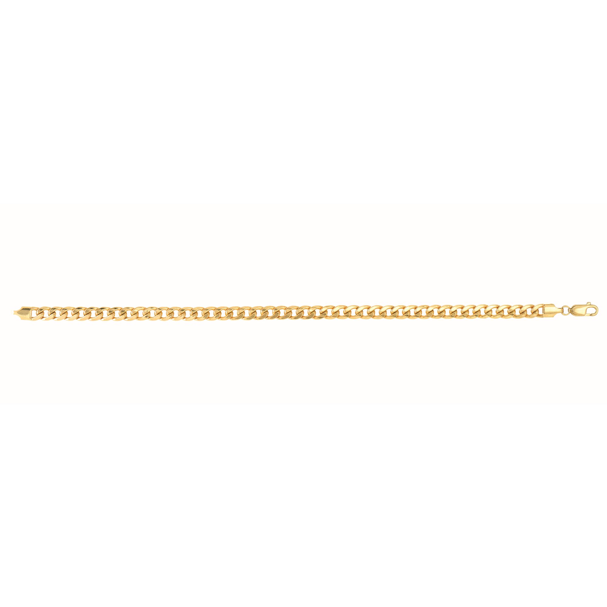 10kt Gold 22 inches Yellow Finish 4.5mm Light Miami Cuban Chain with Lobster Clasp