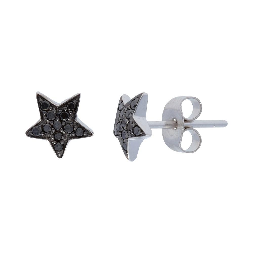 Remembrance Onyx and Diamond Star Earrings For Sale at 1stDibs