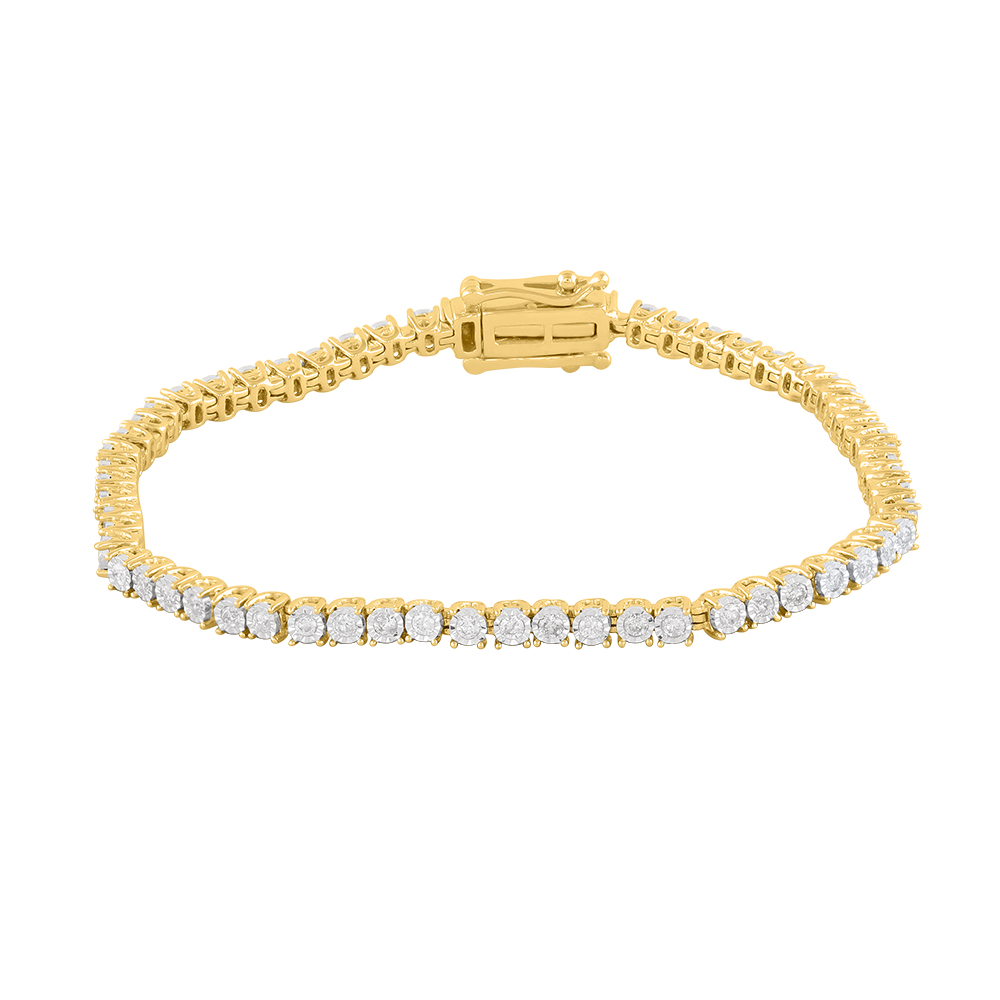 1 Carat Diamond Tennis Bracelet in 10K Yellow Gold