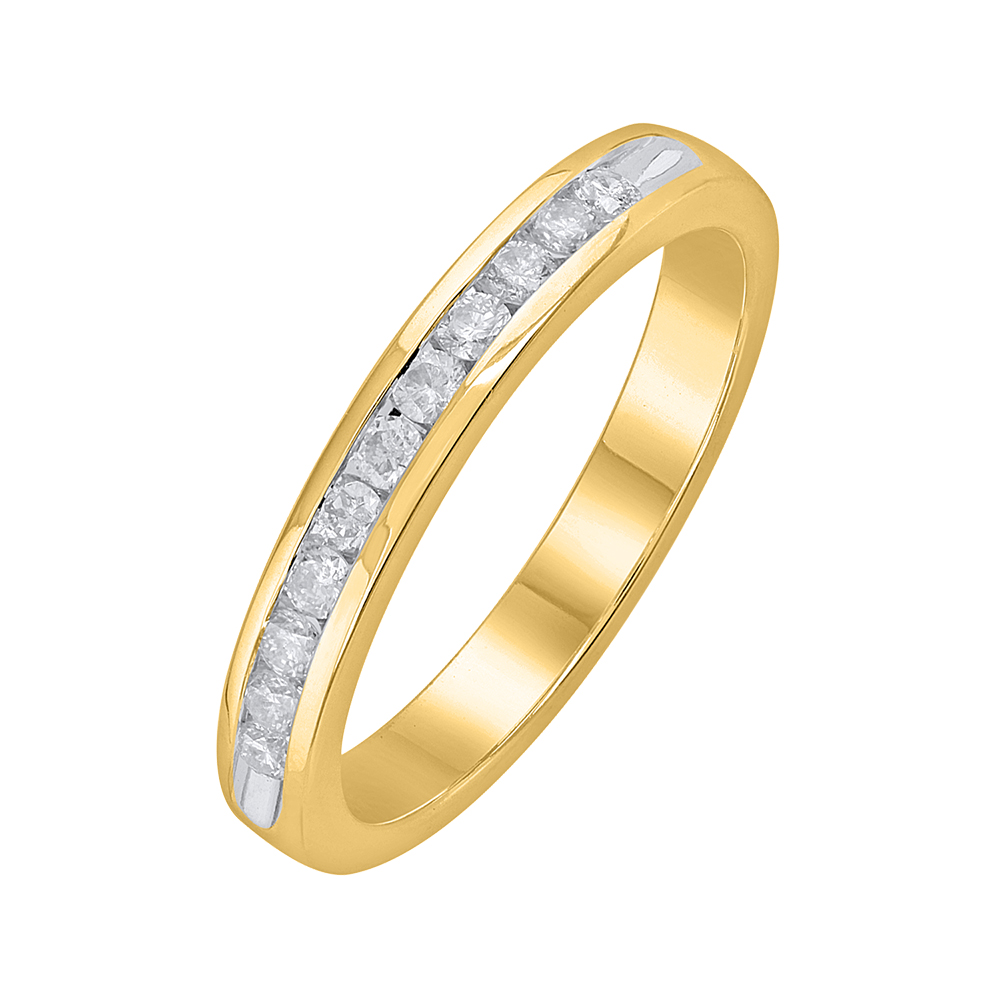 1/4 Carat Round Diamond Wedding Ring in 14K Yellow Gold