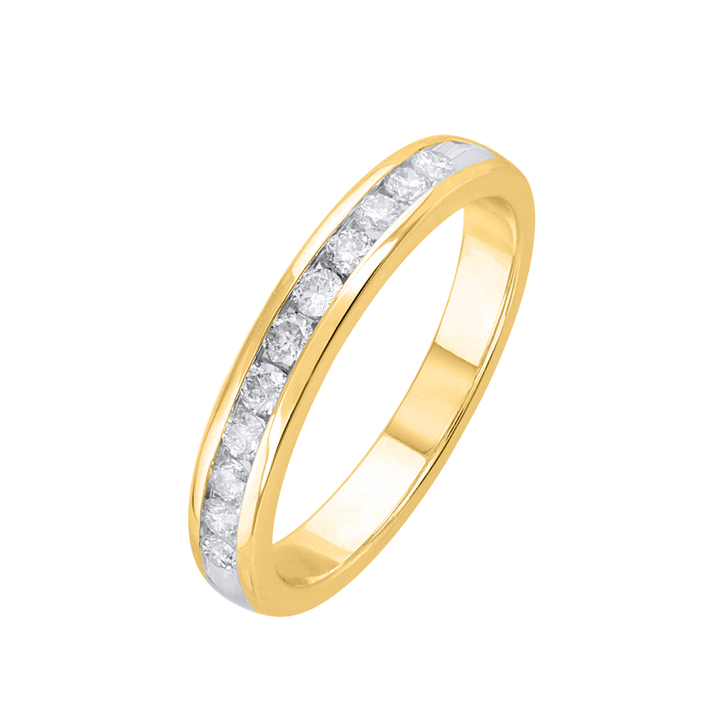 1/3 Carat Round Diamond Wedding Ring in 14K Yellow Gold