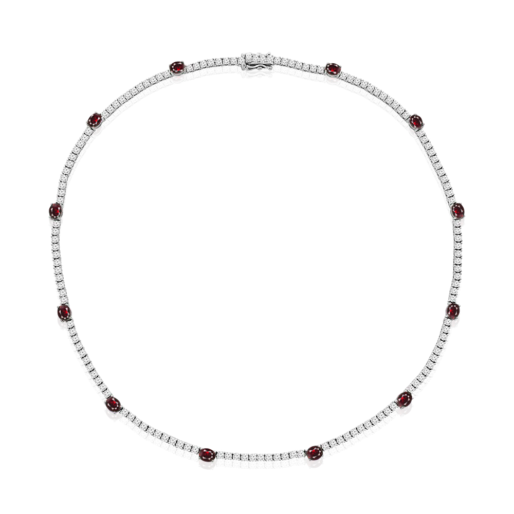 View Ruby and Diamond Tennis Necklace