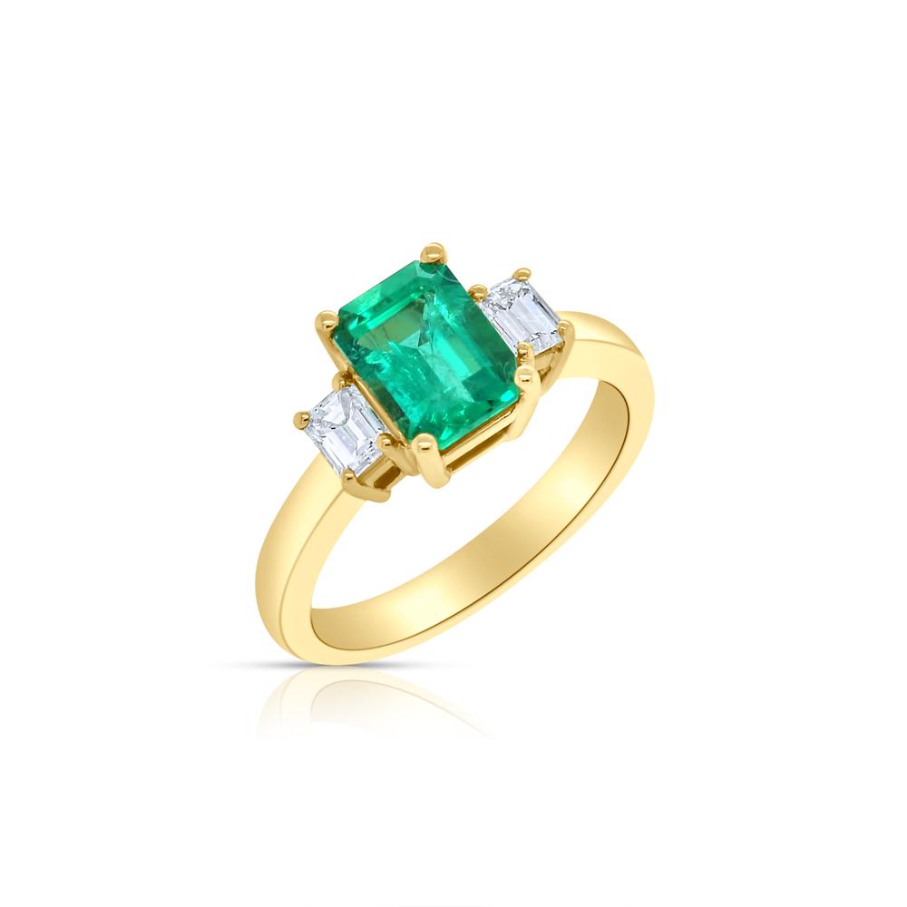 View Emerald Three-Stone Ring
