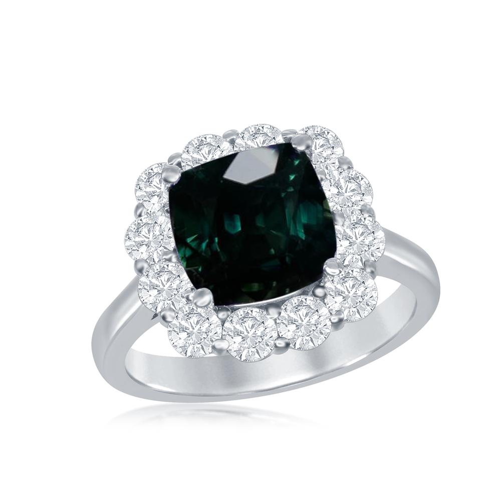 View No Heat Teal Sapphire with GIA Report