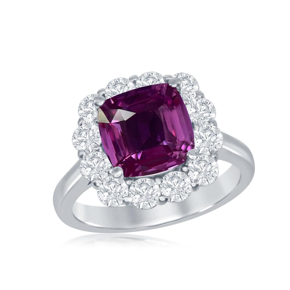 View NATURAL Pink Sapphire Ring with CDC Report