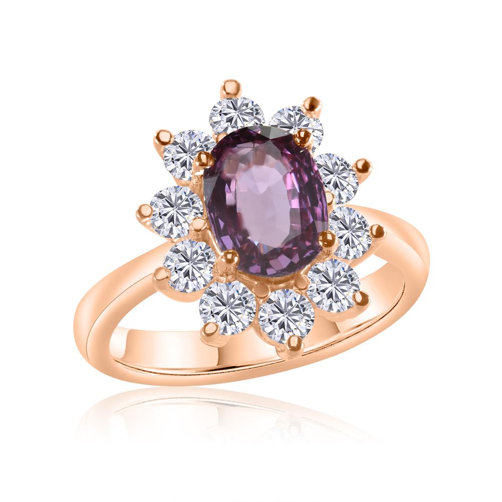 View GIA Certified NO HEAT Purple Sapphire Ring
