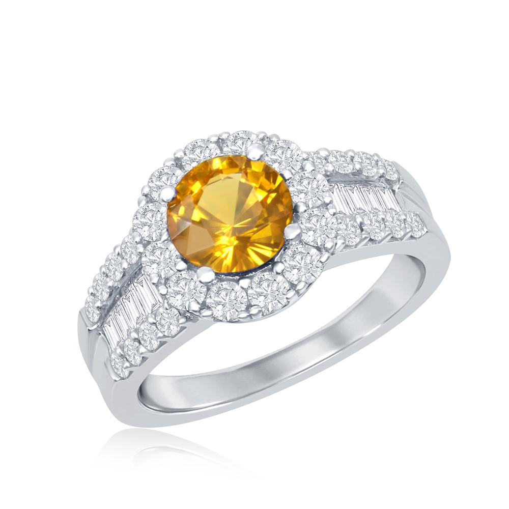 View GIA Certified Orangy Yellow Sapphire Ring