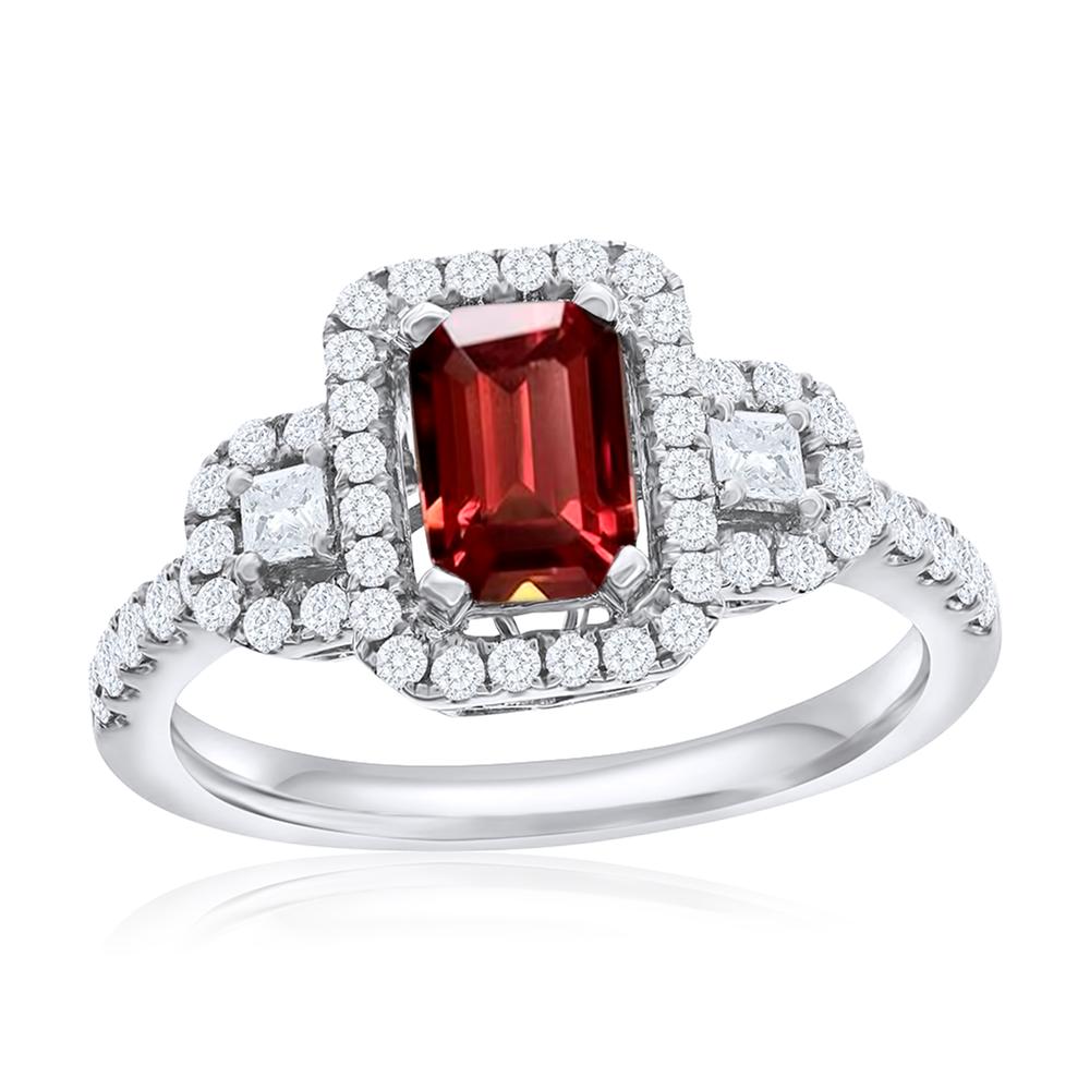 View NATURAL Reddish Orange Sapphire Ring with GIA Report