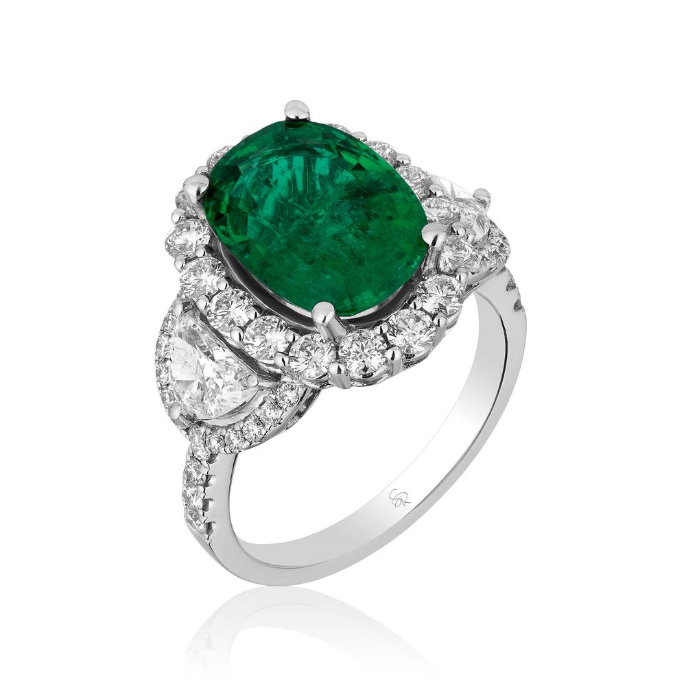 View CDC Certified Zambian Emerald Ring