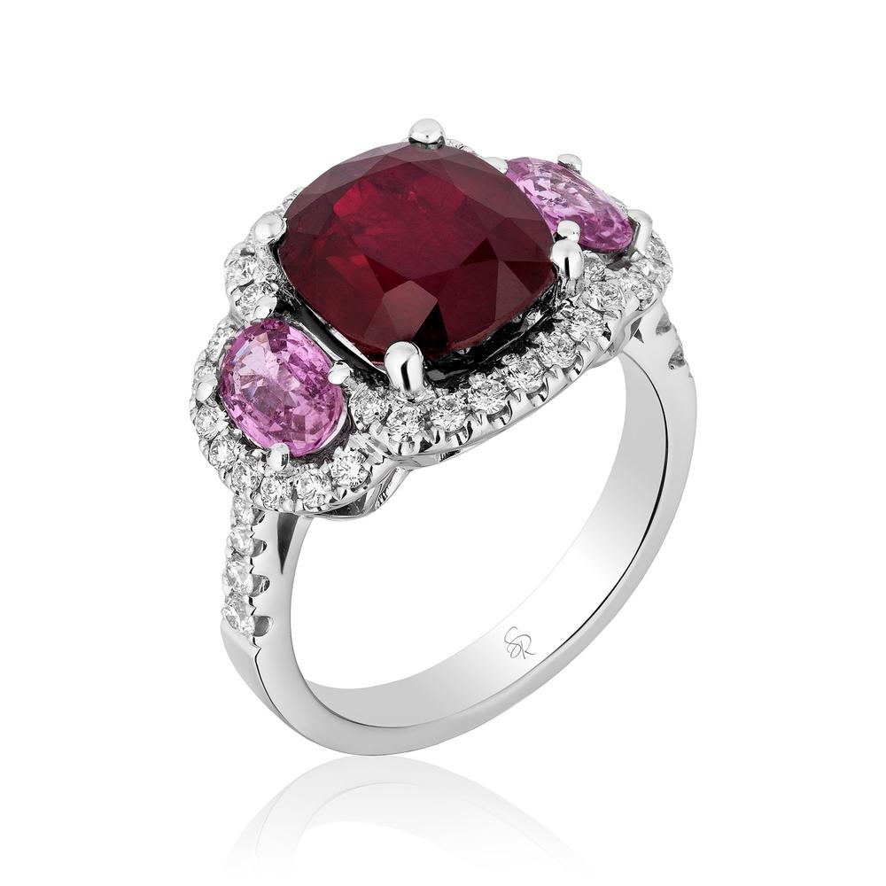 View Mozambiquan Ruby and Pink Sapphire Ring with CDC Report