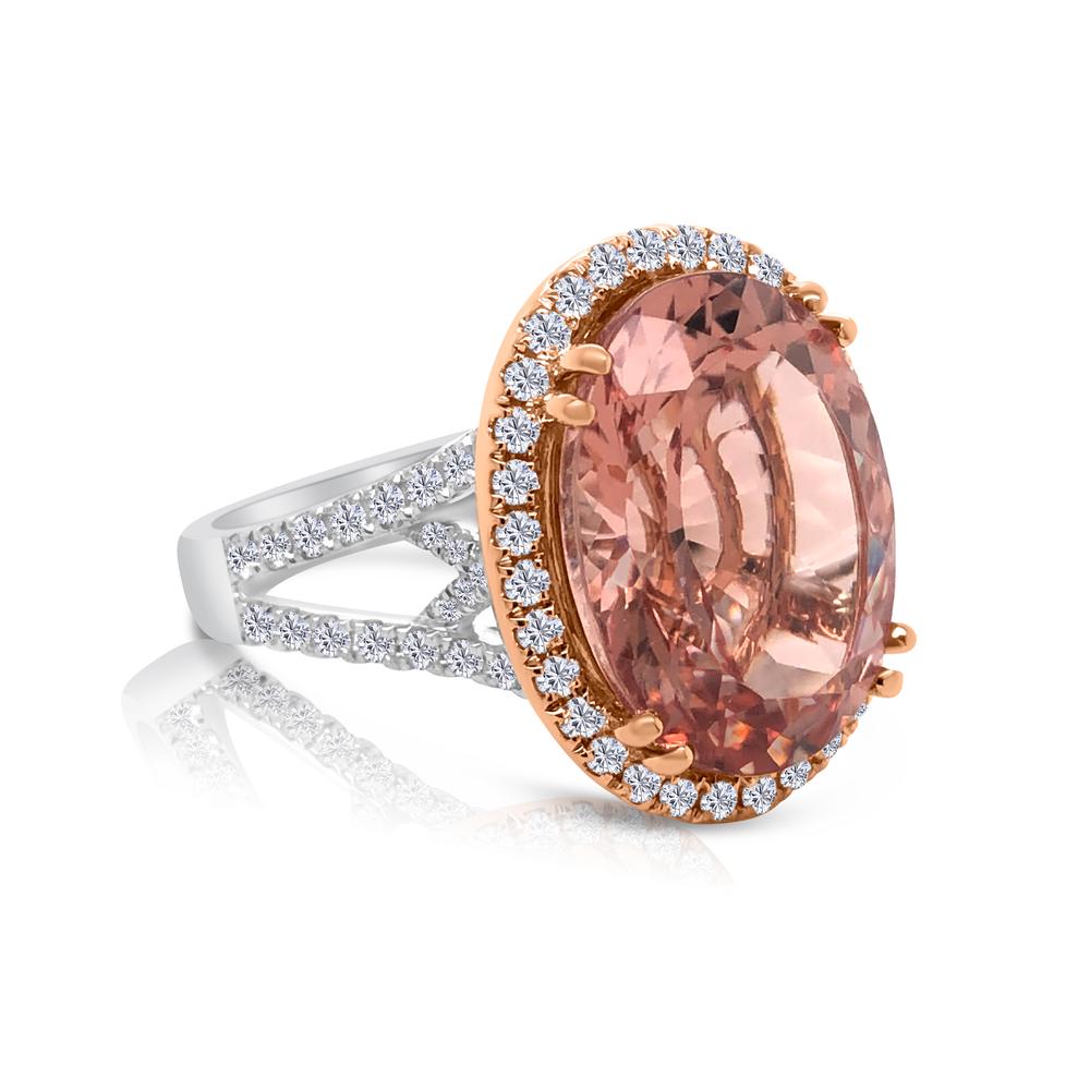 View Two Tone Morganite Cocktail Ring