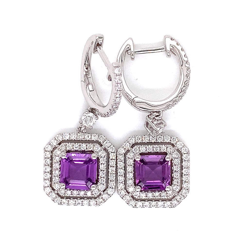View Purple Sapphire Dangle Earrings