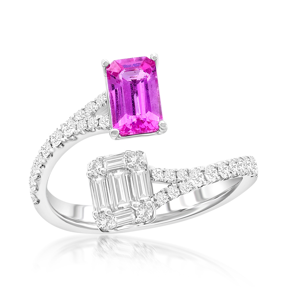 View Pink Sapphire Bypass Ring