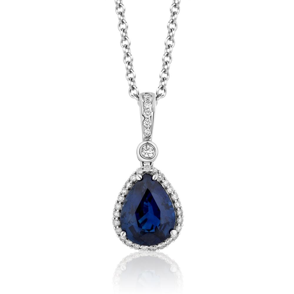 View GIA Certified Sapphire Drop Pendant
