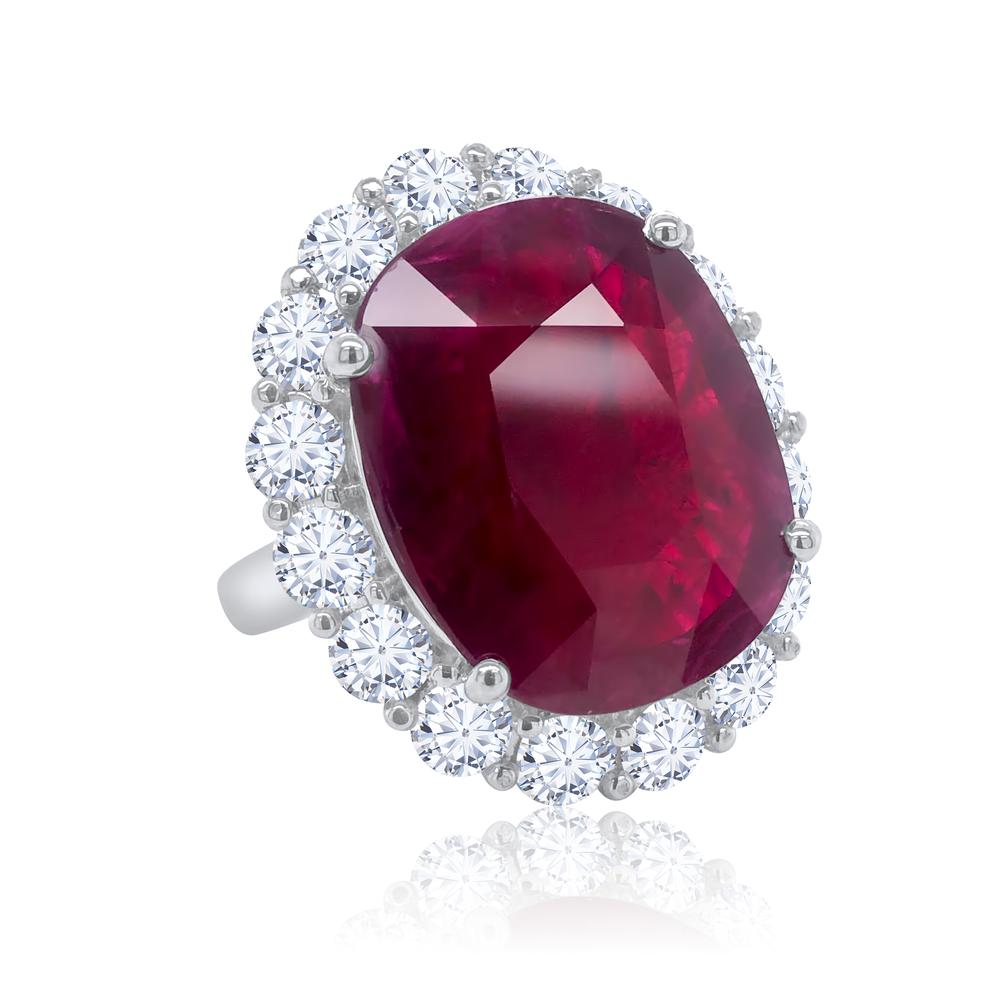 View 20.02ct Tanzanian Ruby Ring with GRS Report