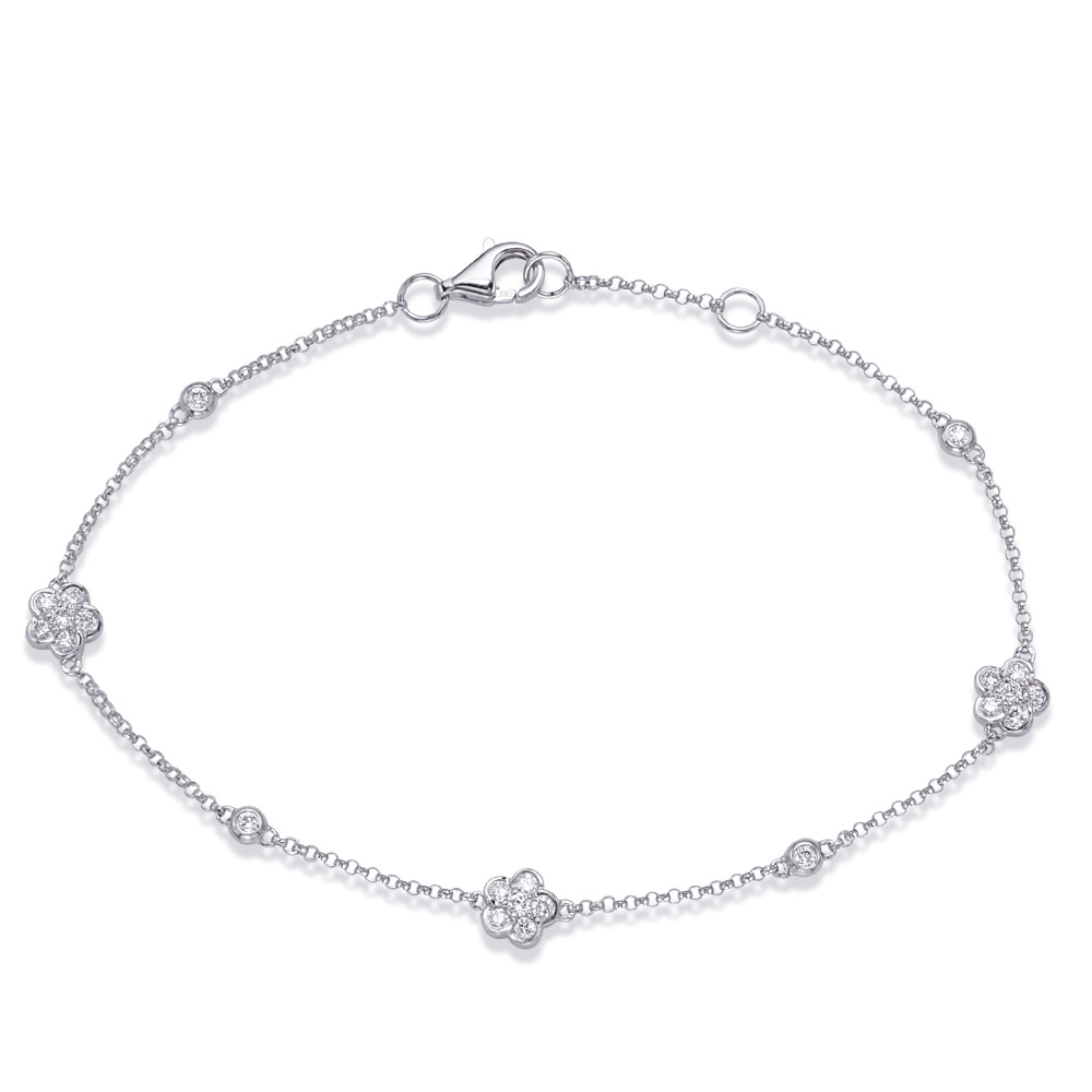 White Gold Diamond By The Yard Bracelet - Unclaimed Diamonds