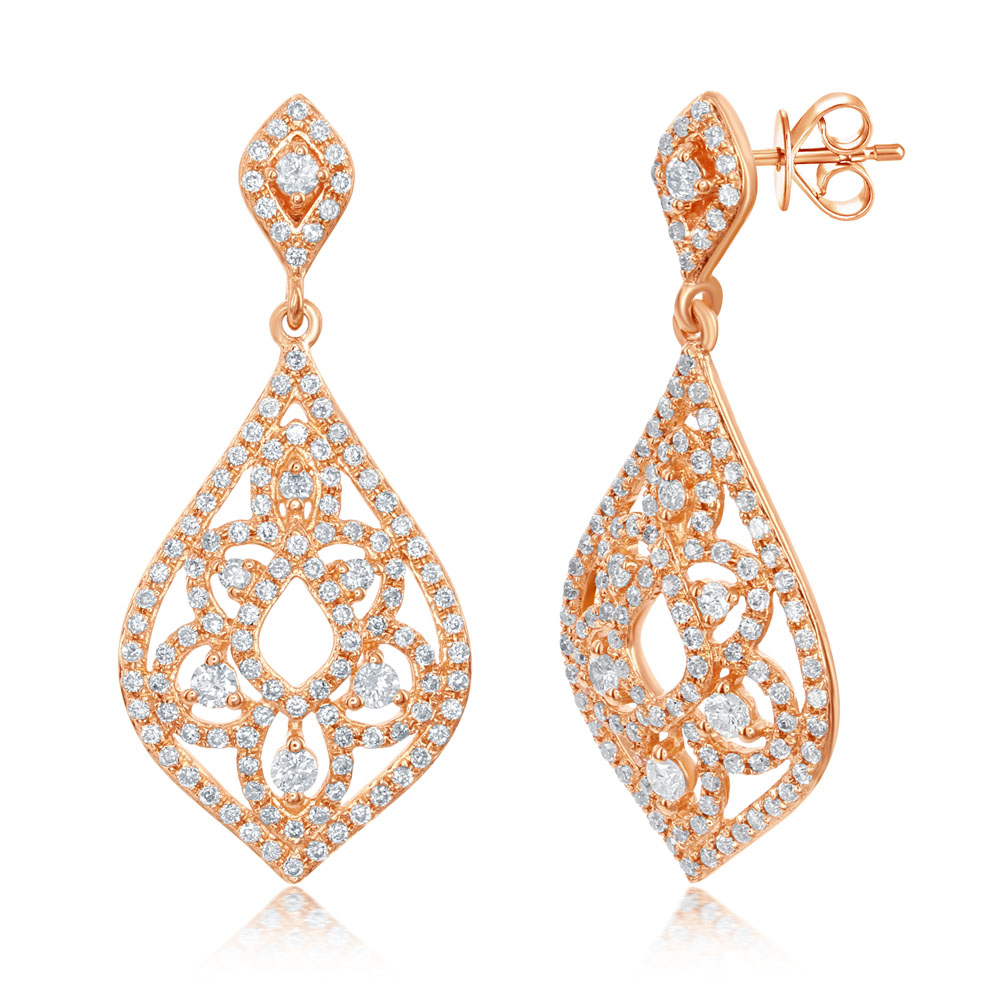 Rose Gold Diamond Earring - Unclaimed Diamonds