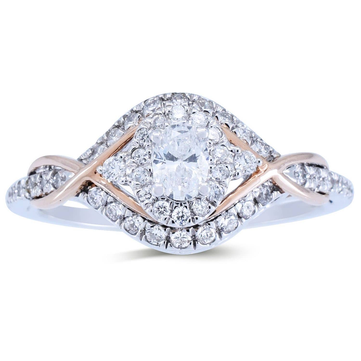 Oval-Halo-Bypass-Engagement-Ring-With-Criss-Cross-Rose-Gold by Payroll ...