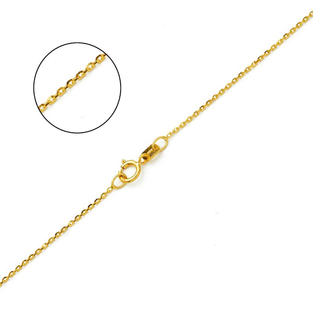 10K Yellow Gold DC Rolo 023 Gauge 16" Chain Necklace (AVAILABLE in Lengths 7" - 30") — 10K Yellow