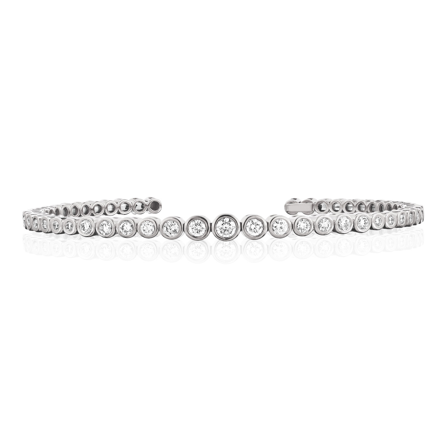 Open Flexible Bezel Diamond Bangle