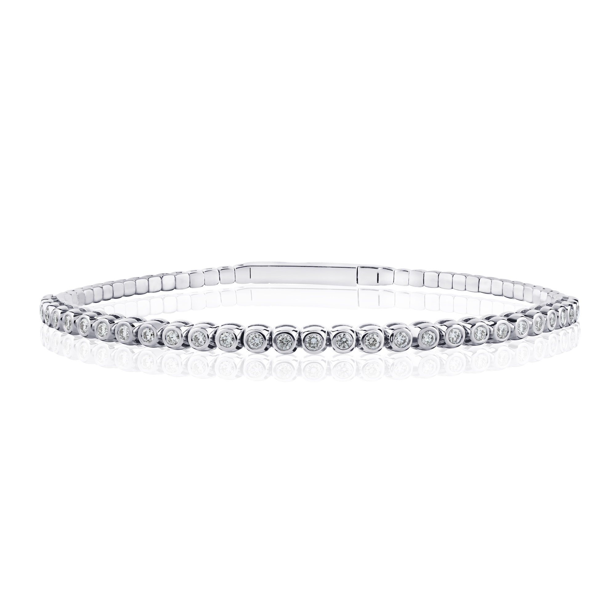 Flexible Bezel Diamond Bangle