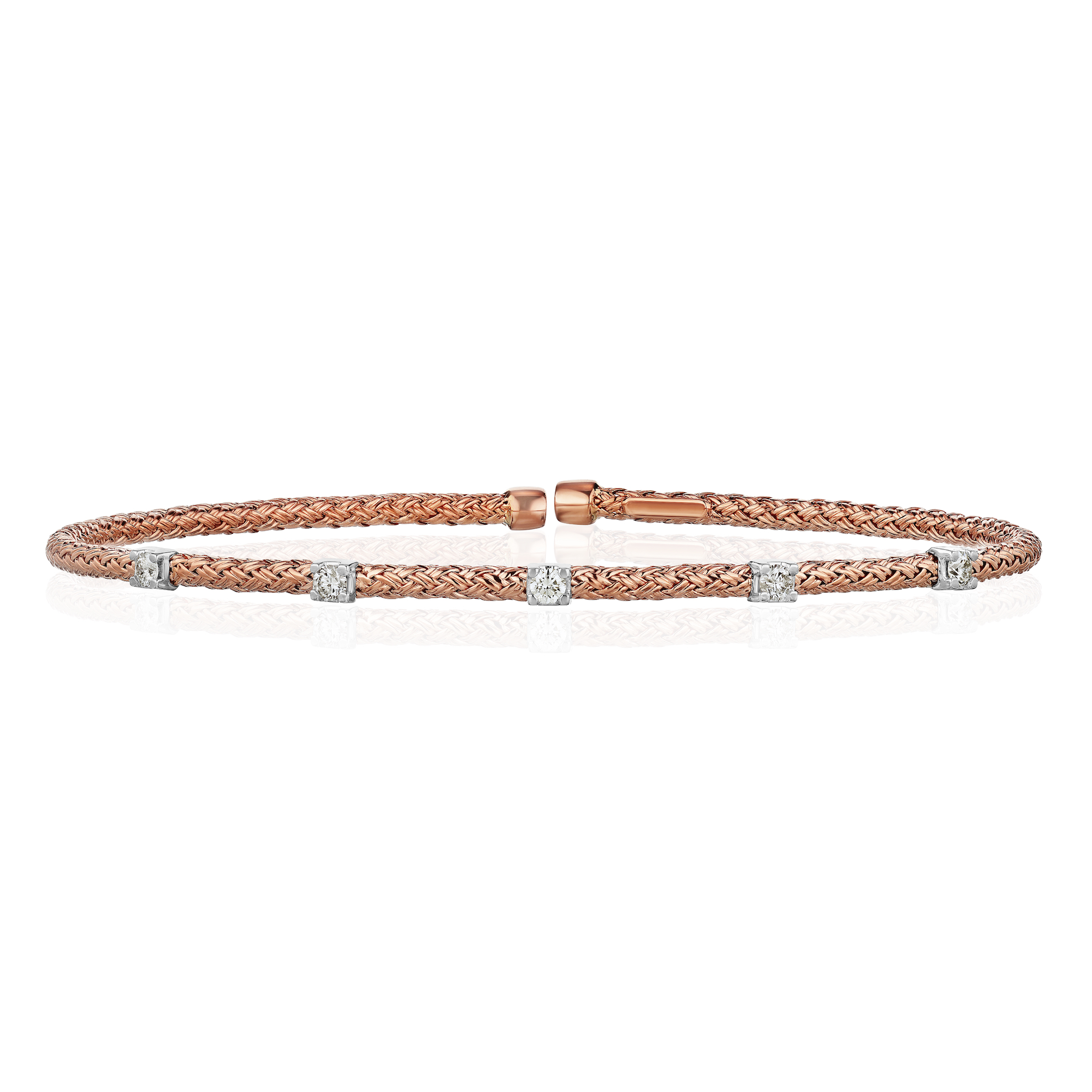 Rope Design 5 Stone Bangle