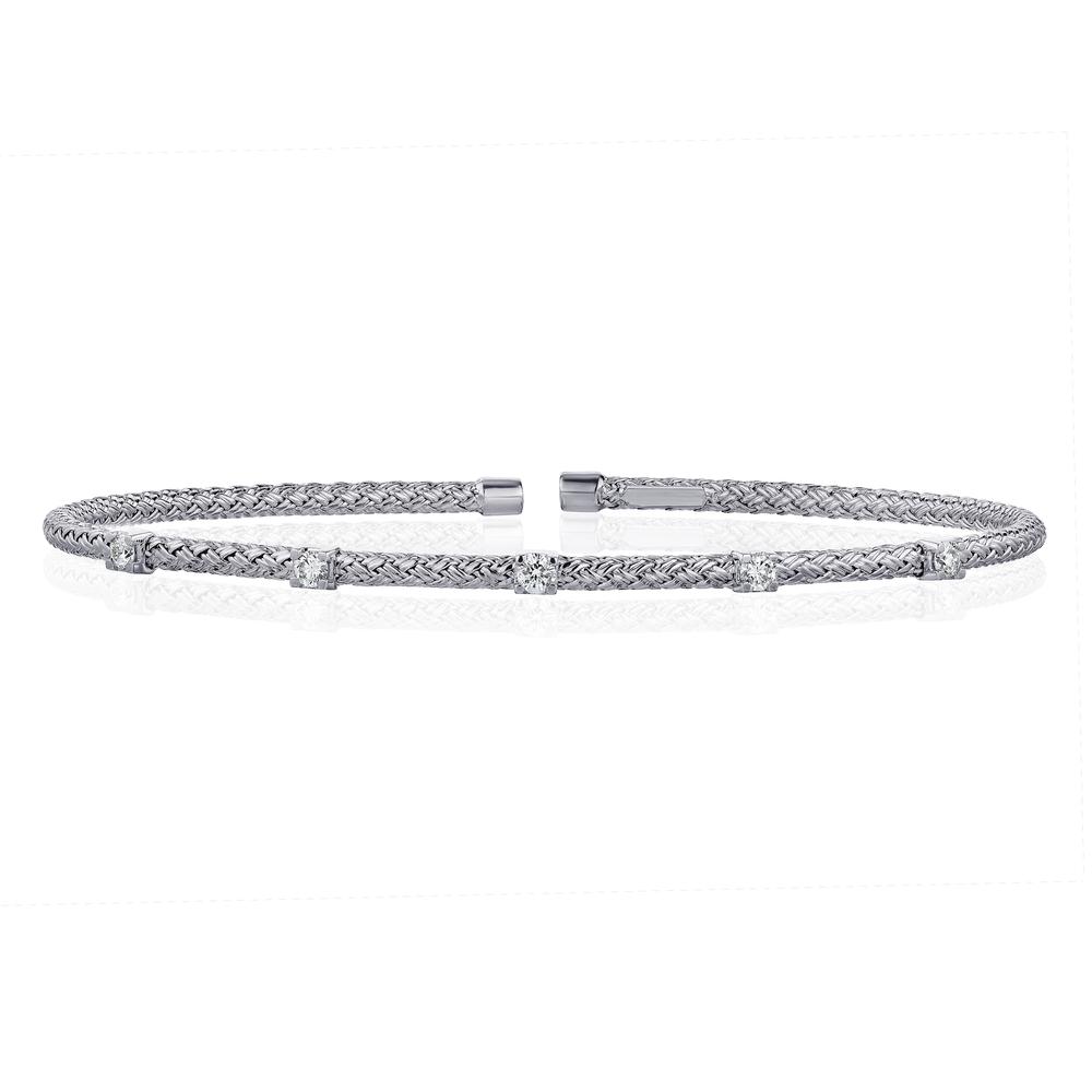 Rope Design 5 Stone Bangle