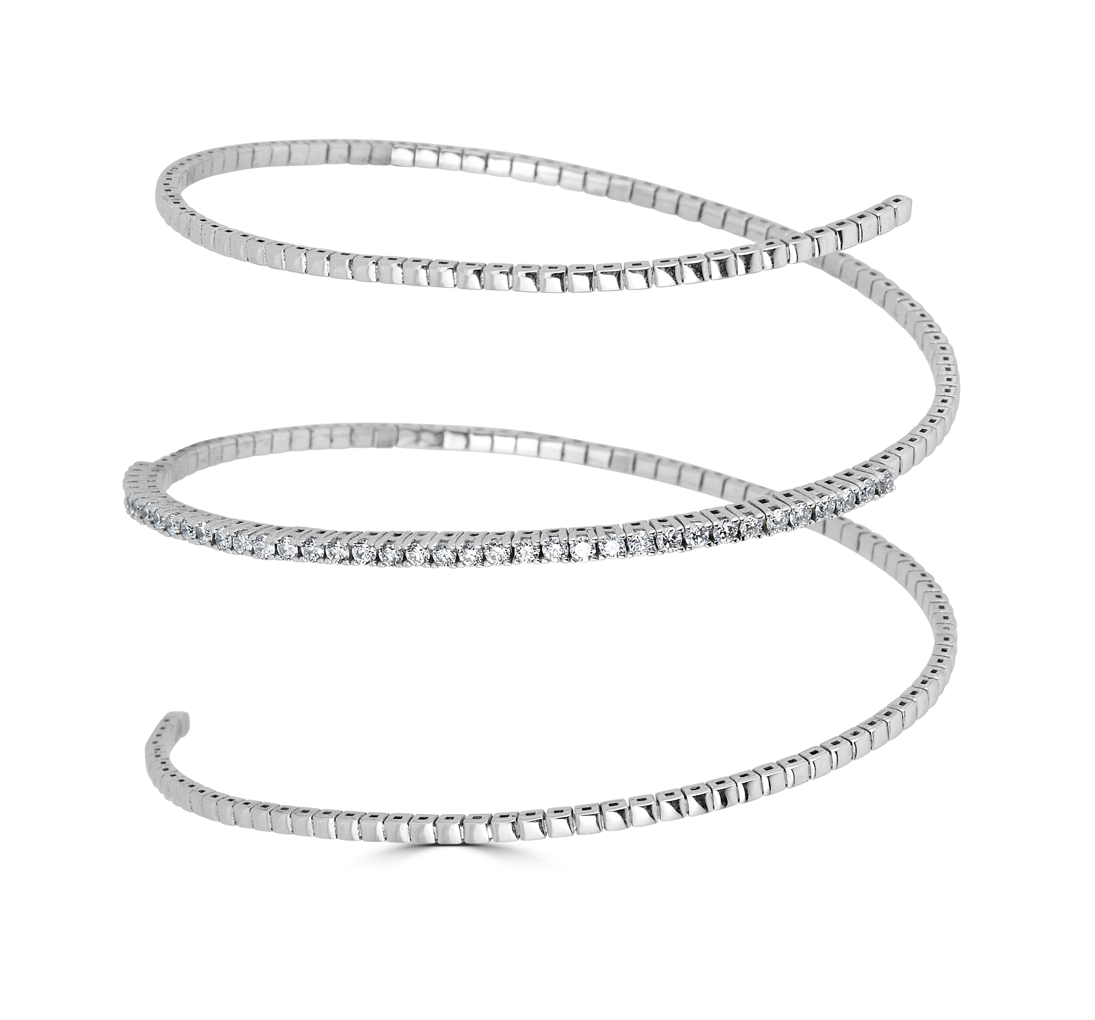 Three Row Flexible Diamond Bangle