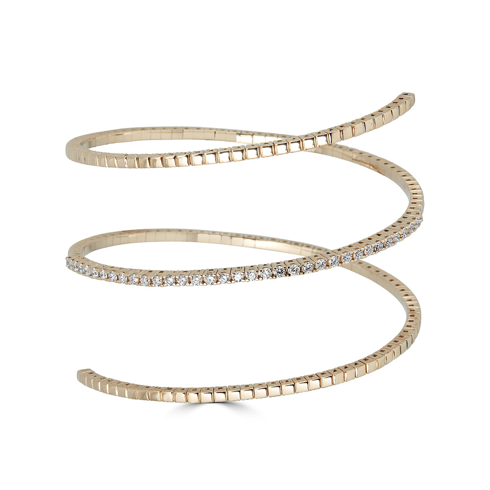 Three Row Flexible Diamond Bangle