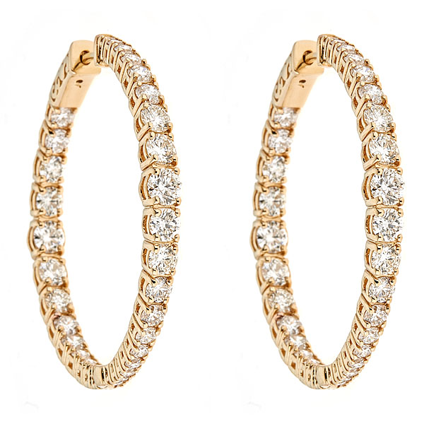 5.25 cttw Sixty-Four Stone Diamond Hoops