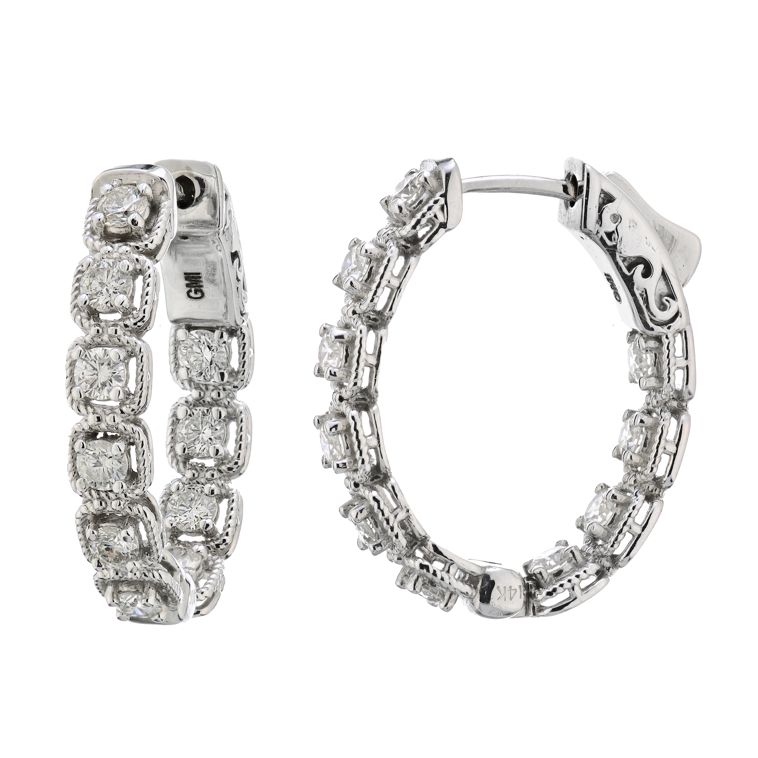 Oval Shaped Diamond Hoops